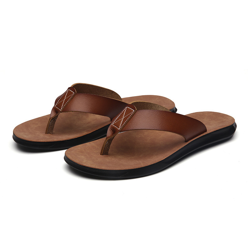 Flip Flop Beach Men - 38-47 New Italian Leather Flip-flops for
