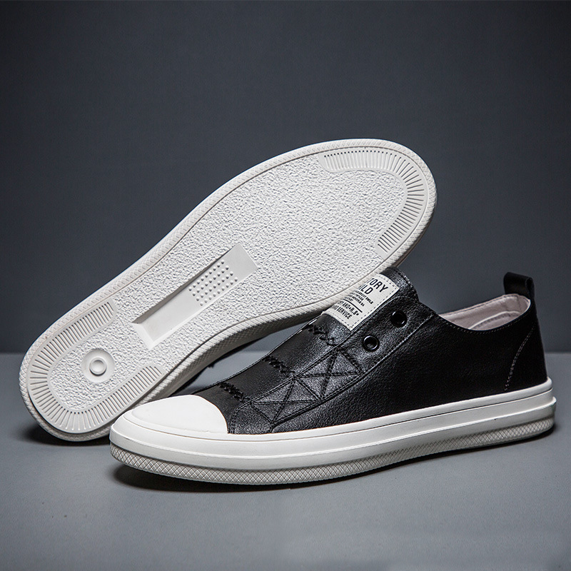 100% Genuine Leather Black Whi - огляд і ціна Men Shoes Under 100