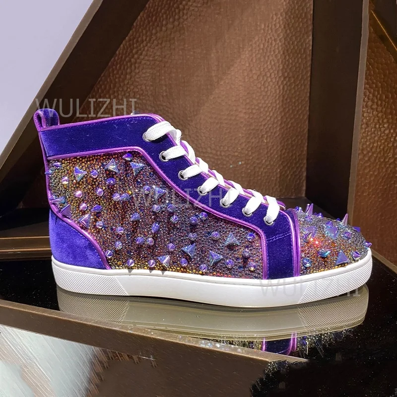 Dark Purple Crystal Rivet Men  - огляд і ціна Men Shoes Boss