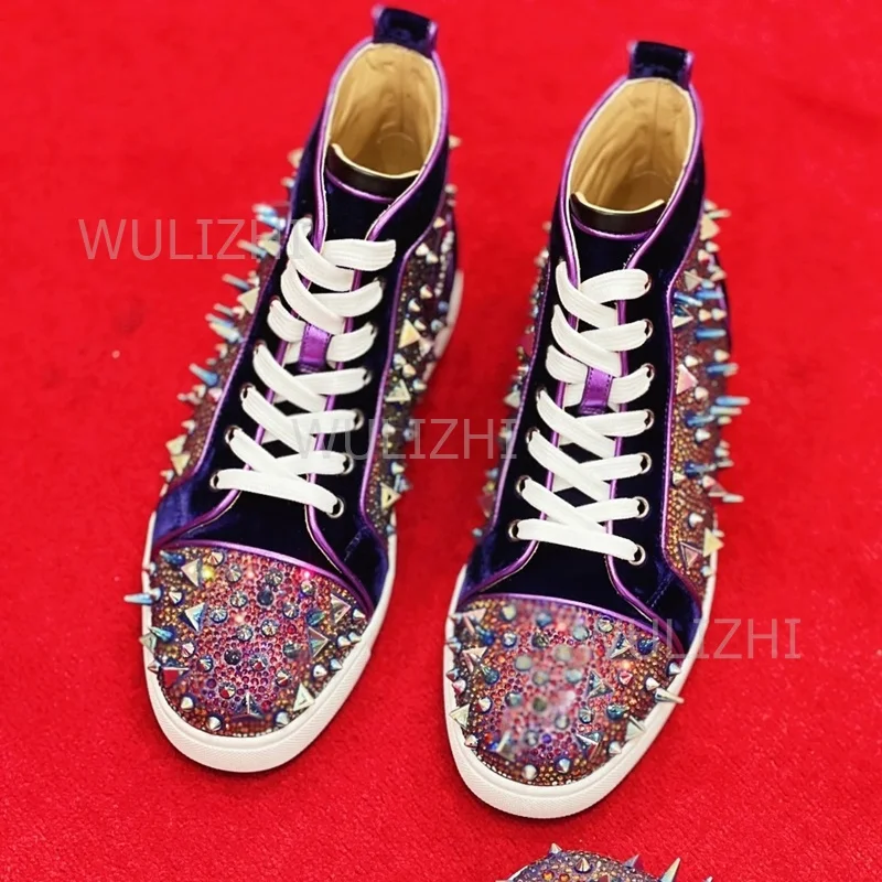 Dark Purple Crystal Rivet Men  - огляд і ціна Men Shoes Boss